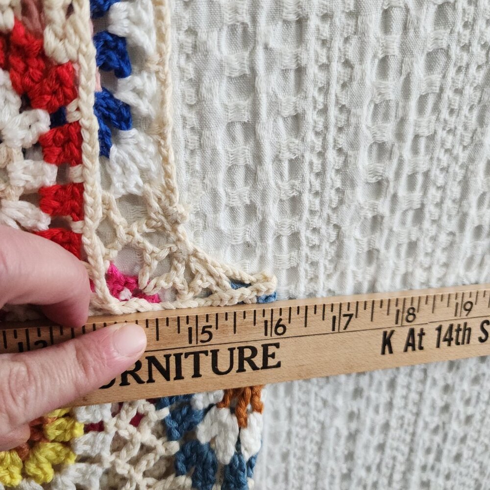 PacSun LA Hearts Crochet Granny Square Crop Tank Top Boho Festival One Size - Picture 11 of 12